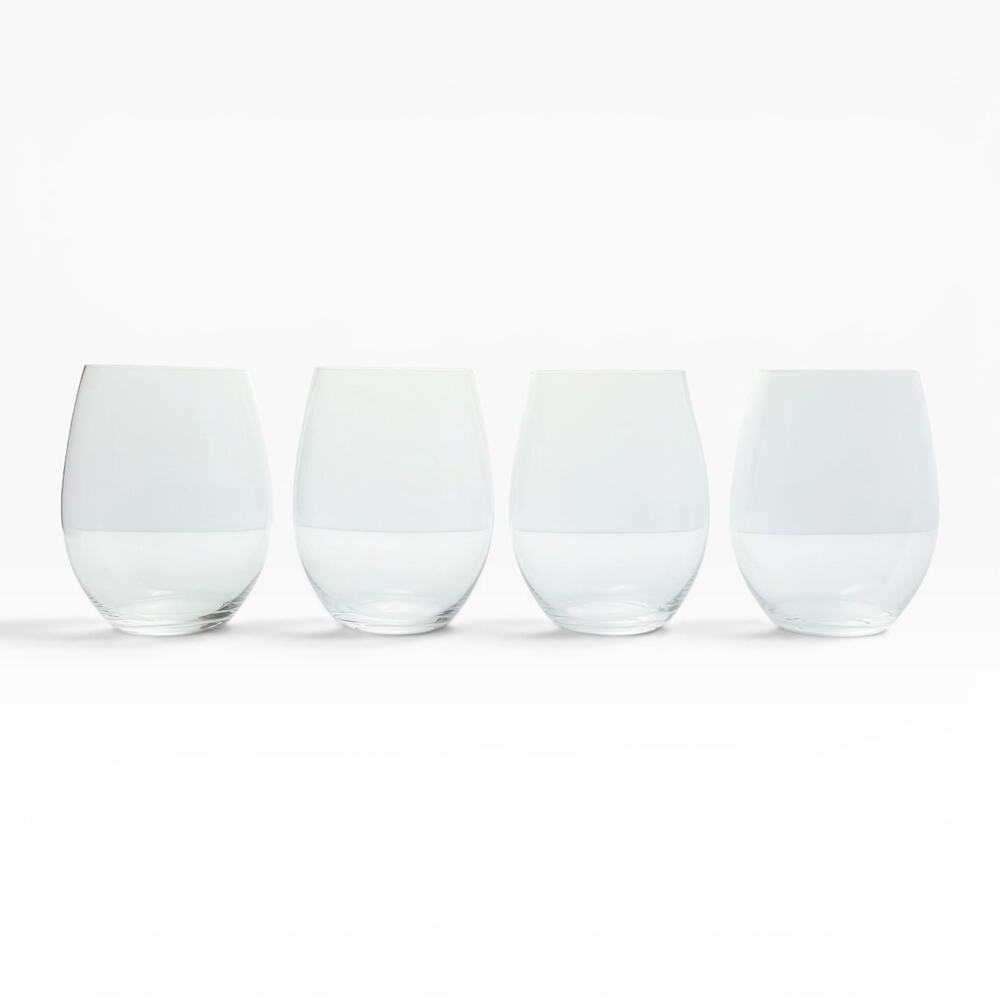 Riedel “O” Set of 4 Stemless Cabernet Wine Glasses 4 7/8” 22oz Signed